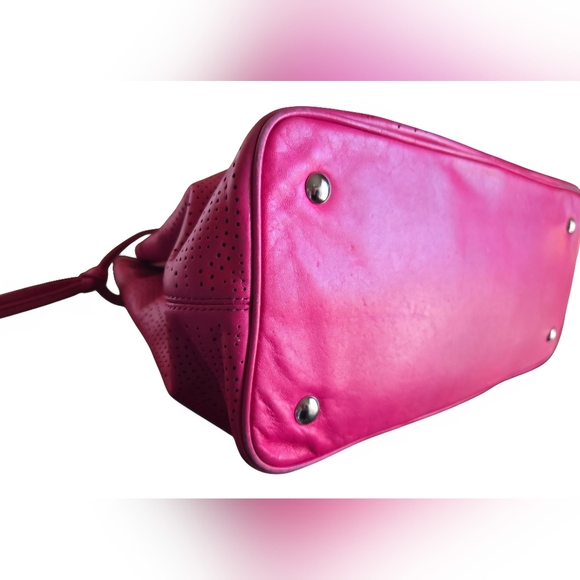 Coach Pink Perforated Leather Tote - Picture 7 of 16